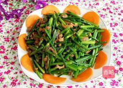 韭苔炒肉沫的做法图解5