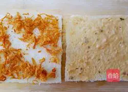 Illustration of how to make meat floss sandwich 4
