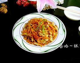 红萝卜丝炒肉丝[图]