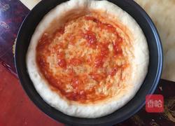 火腿蔬菜披萨，（面包机发面）的做法图解9