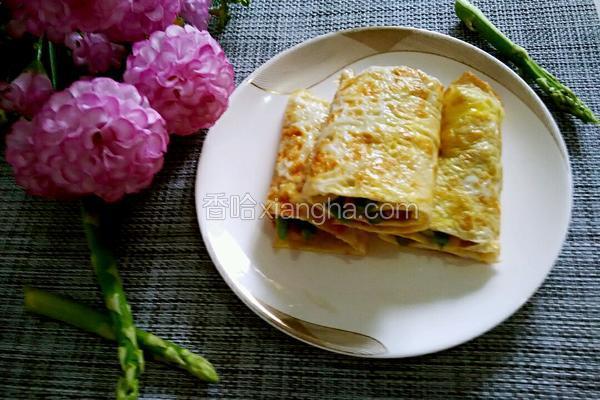 芦笋里脊鸡蛋饼