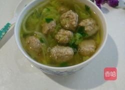 娃娃菜丸子汤的做法图解9