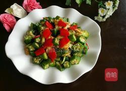 秋葵辣椒炒蛋的做法图解5