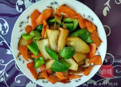 杏鲍菇炒胡萝卜甜椒的做法图解6