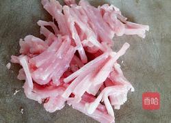 竹叶菜杆炒肉丝的做法图解5