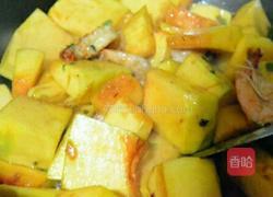 南瓜炖虾仁的做法图解4