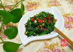 青红椒炒番薯叶的做法图解7