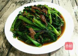 豆豉鯪魚炒油麥菜的做法图解3