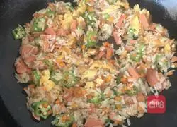 Okra and egg fried rice recipe illustration 7