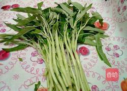 空心菜杆炒肉的做法图解1