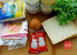 Illustration of how to make cheese and ham sandwiches 1