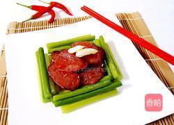 蒜苔炒腊肠的做法图解16