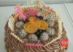 巧克力奶油霜水果蛋糕的做法图解9