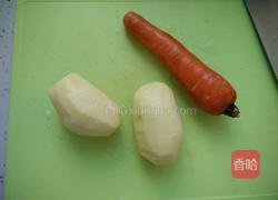 土豆胡萝卜片炒肉的做法图解1