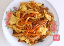 香菇鸡蛋炒乌冬面的做法图解11