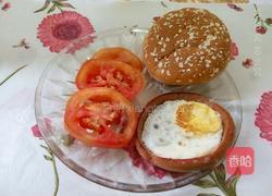 番茄鸡蛋火腿汉堡包的做法图解6