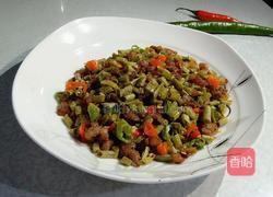 长豆角炒肉丁咸菜的做法图解10