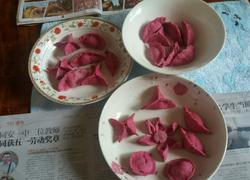 火龙果彩色水饺香菇猪肉馅