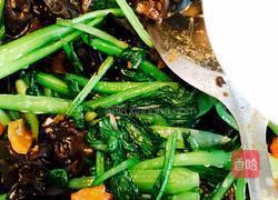 油菜炒木耳的做法图解9