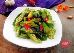 炒秋葵的做法图解8