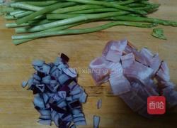 芦笋培根炒饭的做法图解2