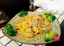 奶油口蘑培根意面的做法图解8