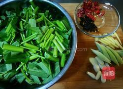 空心菜爆豆鼓的做法图解2