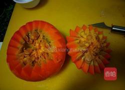 虾仁银鱼金瓜盅的做法图解4