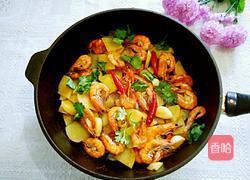 干锅土豆虾的做法图解8