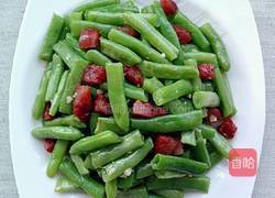 腊肠丁炒四季豆的做法图解9