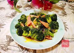 西兰花炒火腿的做法图解8