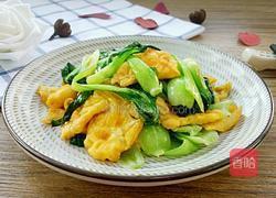 青菜炒鸡蛋的做法图解8