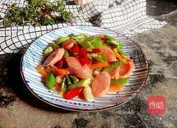 秋葵炒香肠的做法图解6