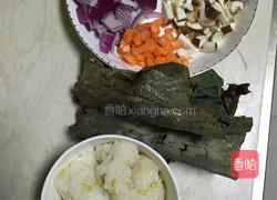 荷叶糯米蒸肉末的做法图解1
