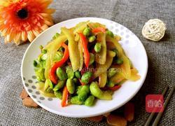 西瓜翠衣炒毛豆的做法图解9