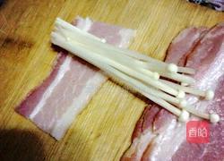 培根金针菇卷的做法图解2