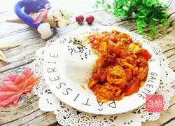 Illustration of how to make tomato fried egg rice bowl 8