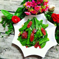 广式腊肠炒荷兰豆的做法[图]
