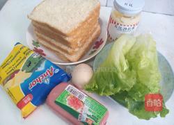 火腿芝士三明治的做法图解1