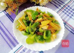 青椒炒腐竹的做法图解5