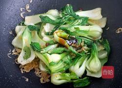 油菜炒虾皮的做法图解5