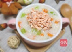 宝宝三文鱼粥的做法图解9