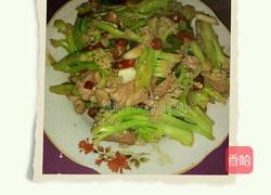 干锅咸肉有机花菜的做法图解6