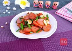 大蒜炒香肠的做法图解8