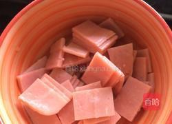 火腿炒菇的做法图解2