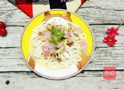 奶油蘑菇拌乌冬的做法图解5