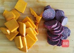 紫薯南瓜开花馒头的做法图解1