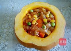 南瓜鸡肉盅的做法图解5