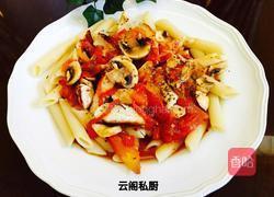 鸡脯肉蘑菇红酱意大利斜管面的做法图解11