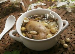 白莲茶树菇乳鸽汤